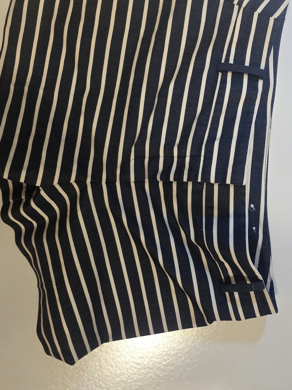 LOFT Navy and White Vertical Stripe Bermuda Shorts